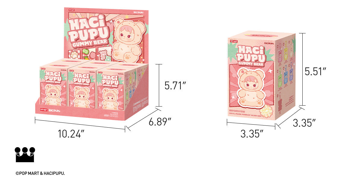 Labubu Loot Hacipupu Gummy Bear vinyl plush pendant, cute and colorful collectible plush accessory with a soft, plush texture.