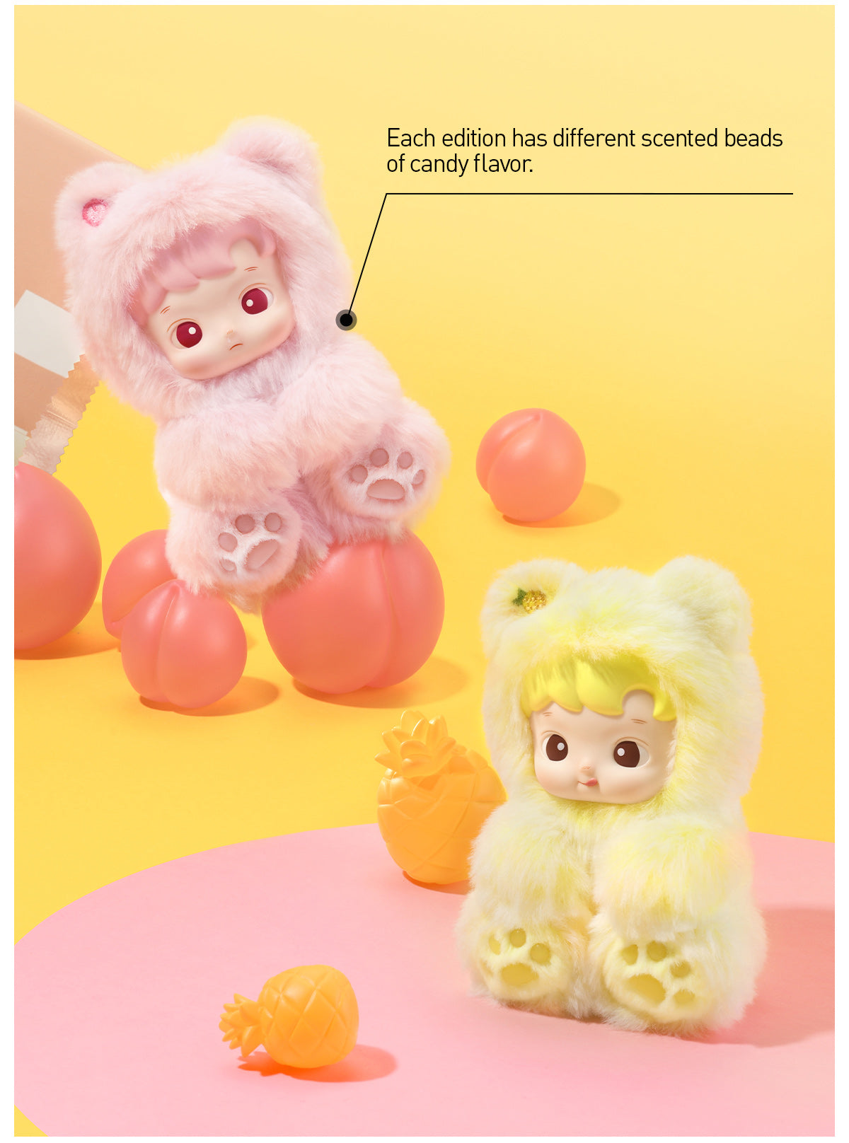 Labubu Loot Hacipupu Gummy Bear vinyl plush pendant, soft plush toy with detailed gummy bear design, perfect for keychains or decor.
