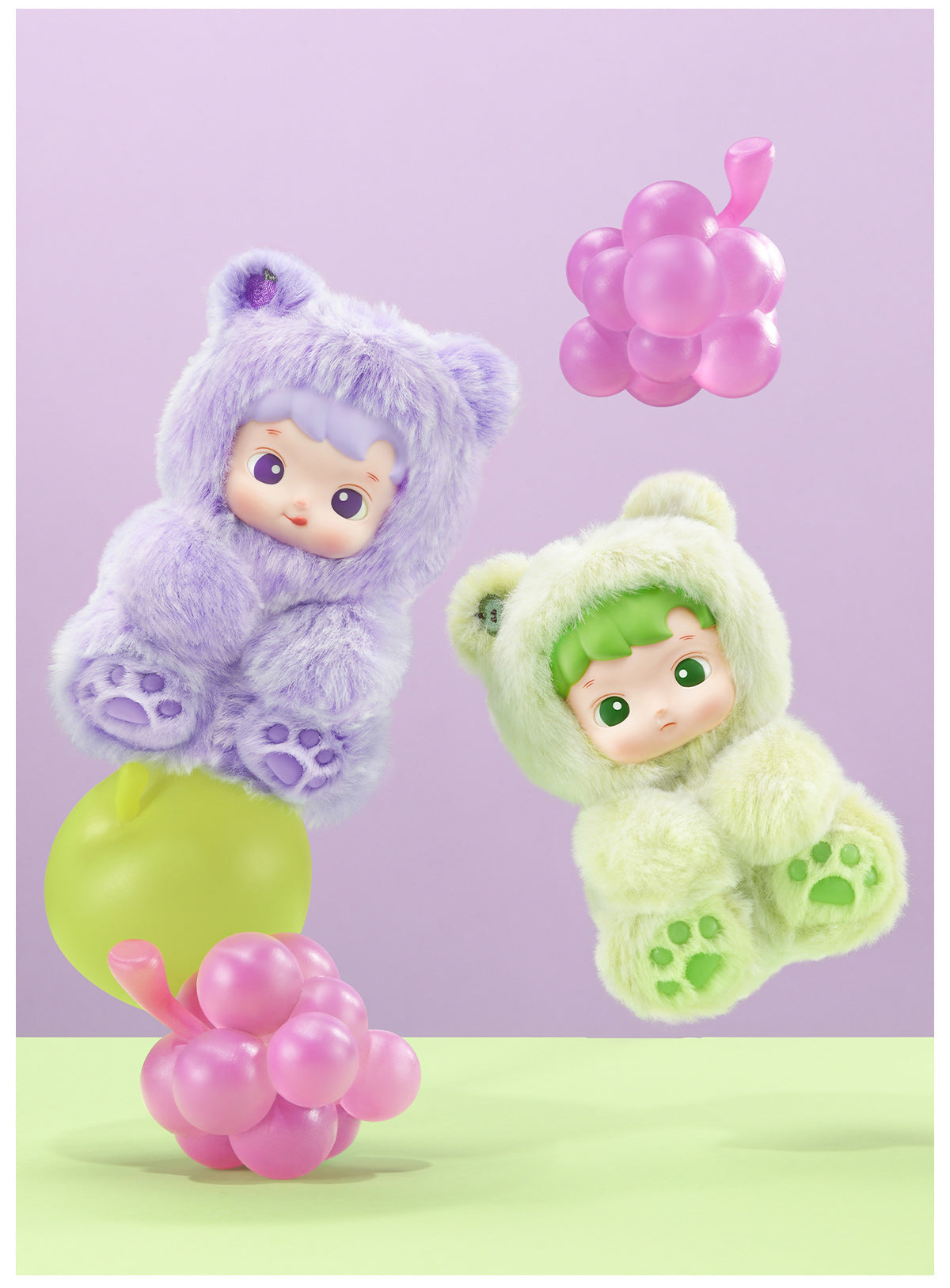 Labubu Loot Hacipupu Gummy Bear Series vinyl plush pendant, soft plush toy with cute gummy bear design on a keychain attachment.