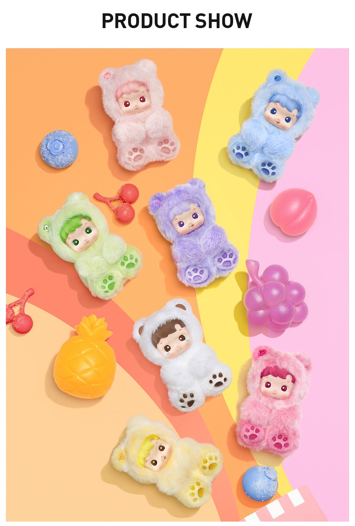 Labubu Loot Hacipupu Gummy Bear vinyl plush pendant, soft and colorful plush accessory in a collectible series.