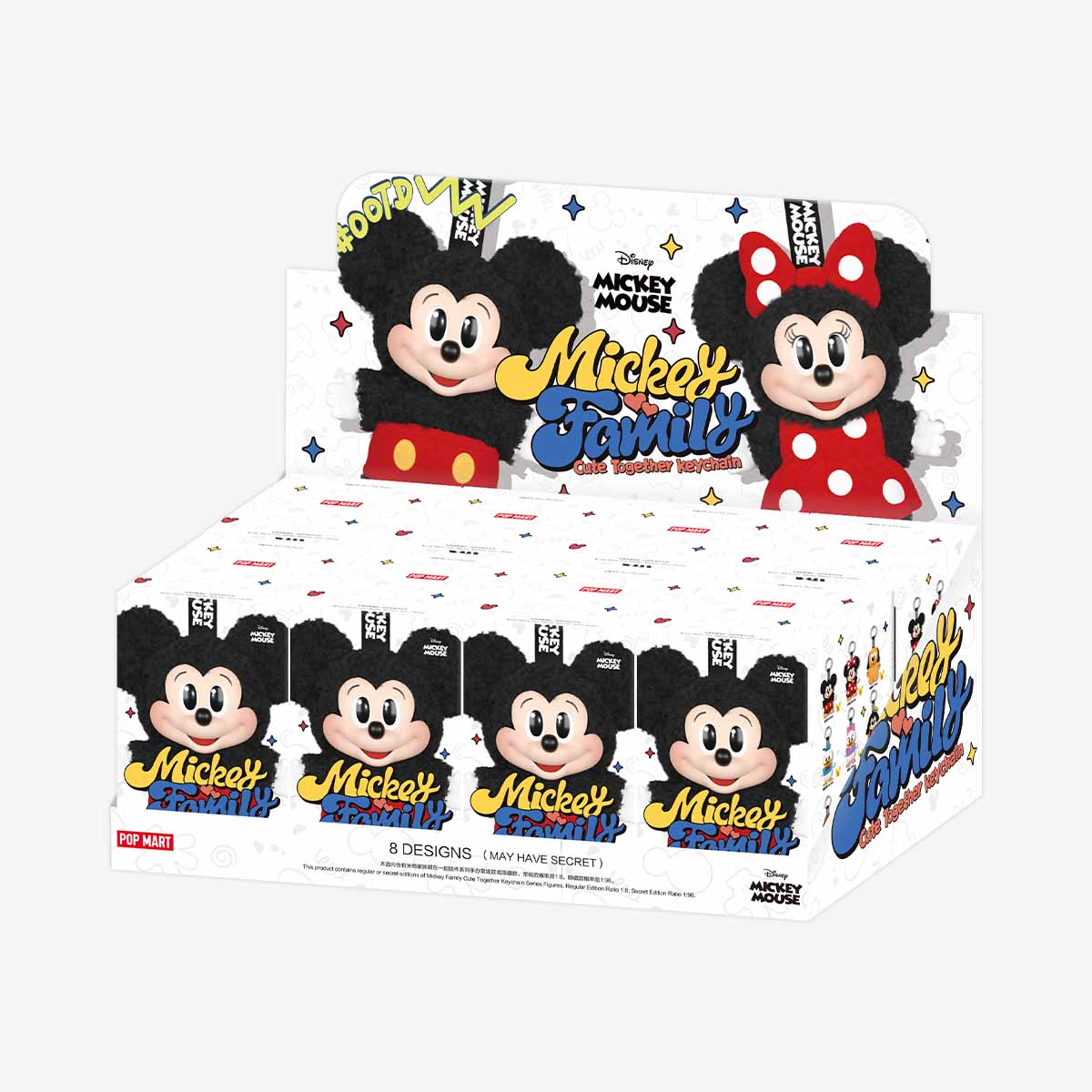 Labubu Loot Mickey Family plush pendant keychain featuring adorable cartoon characters from the Mickey Family series.