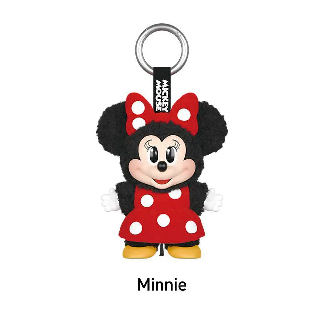 Labubu Loot Mickey Family plush pendant keychain featuring cute, colorful figures from the series, perfect for bag accessories.