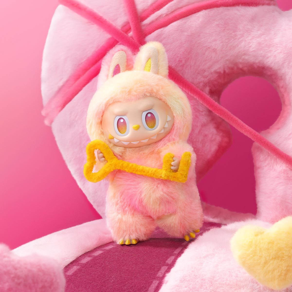 Labubu Loot The Monsters Big Into Energy vinyl plush pendant, soft plush toy with detailed character design from the series.