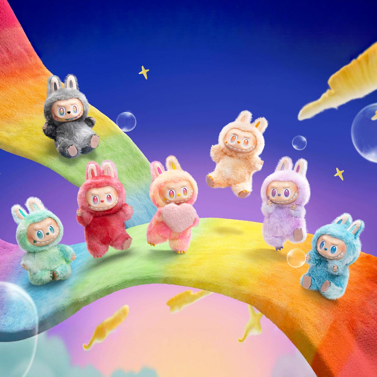 Labubu Loot The Monsters Big Into Energy vinyl plush pendant featuring a colorful, soft plush character from the series.