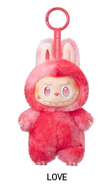 Labubu Loot The Monsters Big Into Energy Series vinyl plush pendant, featuring colorful, soft plush toy with detailed character design.