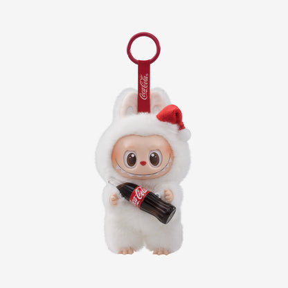 Labubu Loot plush pendant featuring The Monsters Coca-Cola Series vinyl face design, collectible plush accessory.