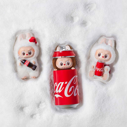 Labubu Loot Coca-Cola Series vinyl face plush pendant featuring The Monsters character, soft and collectible accessory.