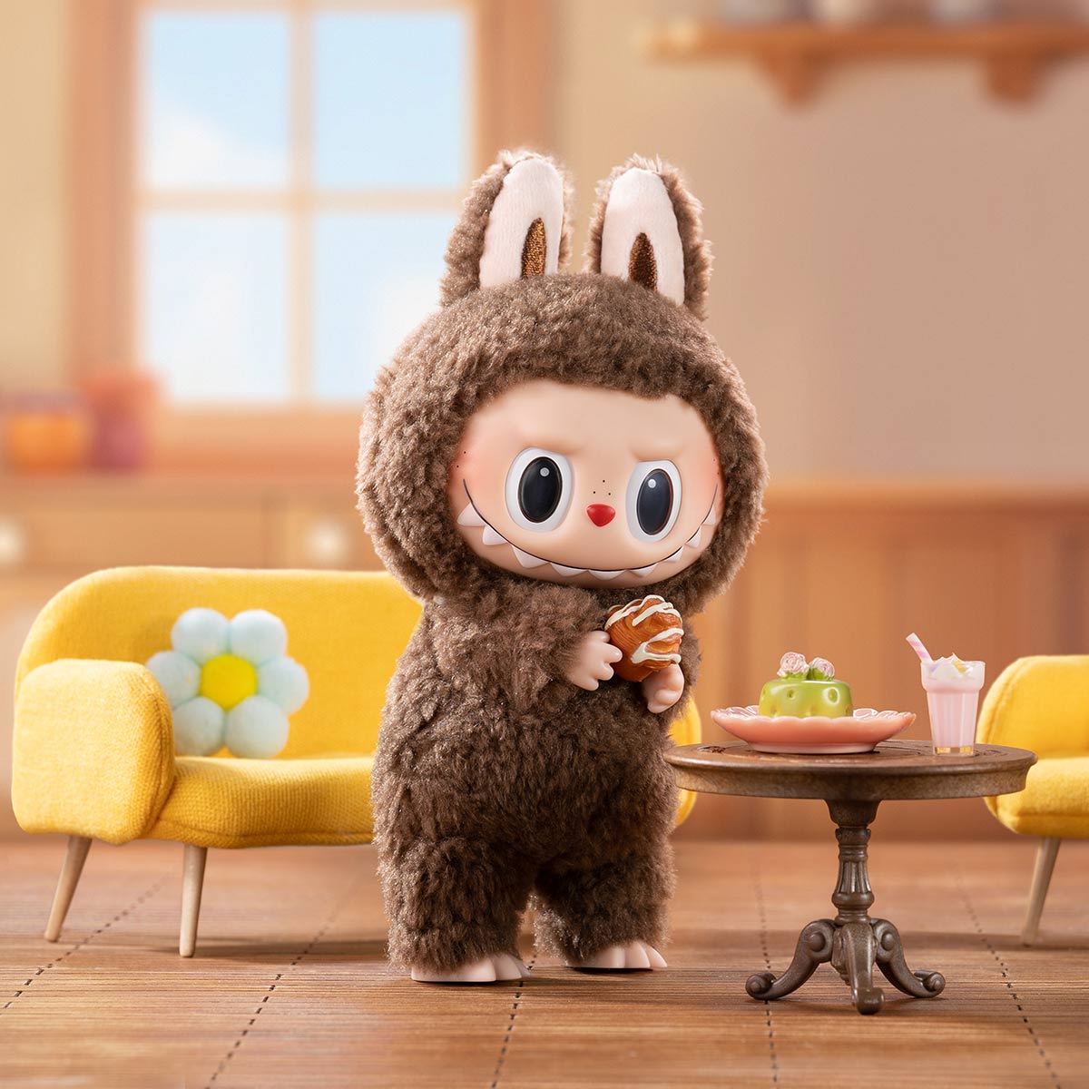 Labubu Loot plush pendant featuring The Monsters Exciting Macaron Vinyl Face, soft vinyl face with colorful details.