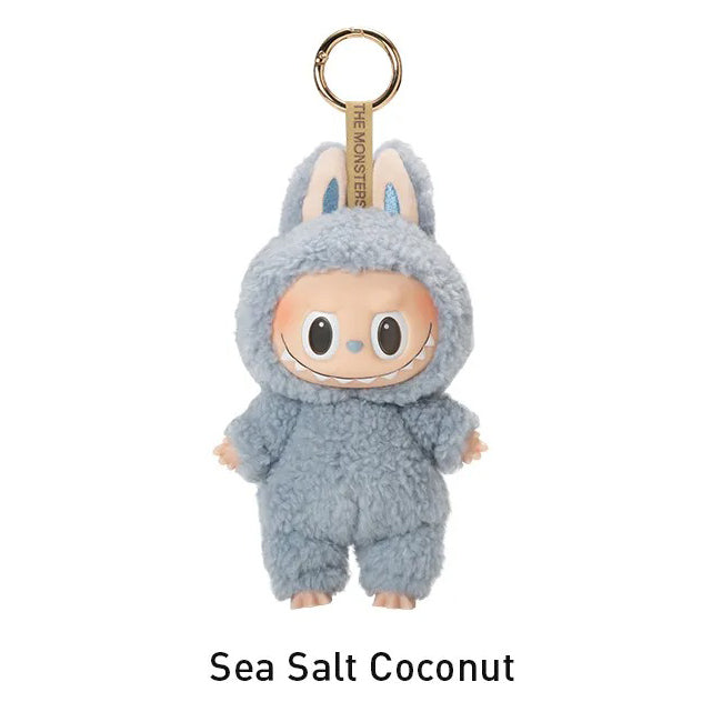 Labubu Loot plush pendant featuring The Monsters' Exciting Macaron vinyl face, soft and collectible plush toy.