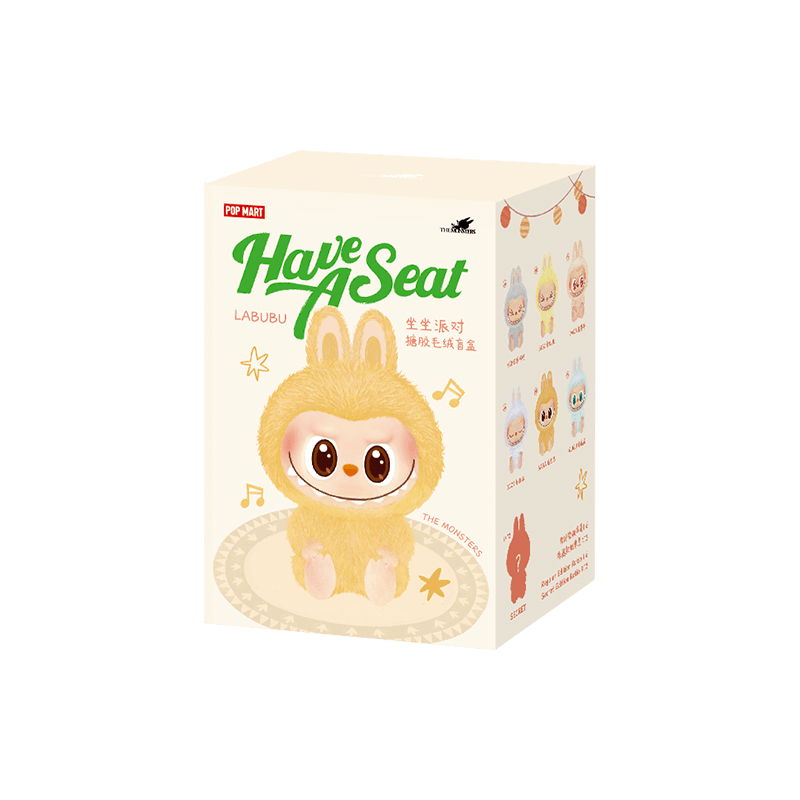 Labubu Loot The Monsters Have a Seat vinyl plush pendant featuring a colorful, soft plush character from the collectible plush series.