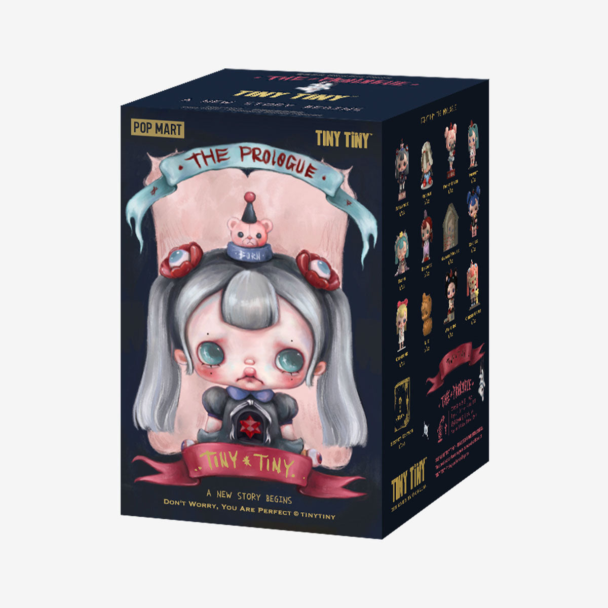 Labubu Loot TINYTINY-Prologue Series plush pendant in a blind box, featuring a cute, small stuffed character with detailed design.