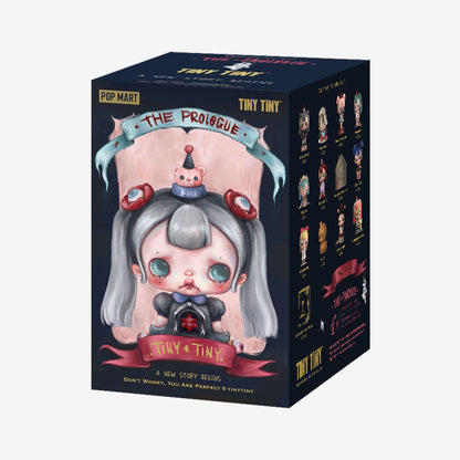 Labubu Loot TINYTINY-Prologue Series plush pendant in a blind box, featuring a cute, small stuffed character with detailed design.