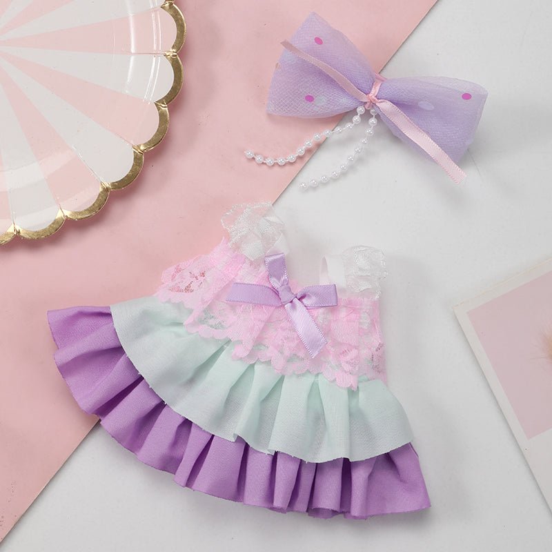Blue Labubu Romantic Ruffle Outfit set featuring a charming ruffled top and matching bottoms, perfect for a stylish look.