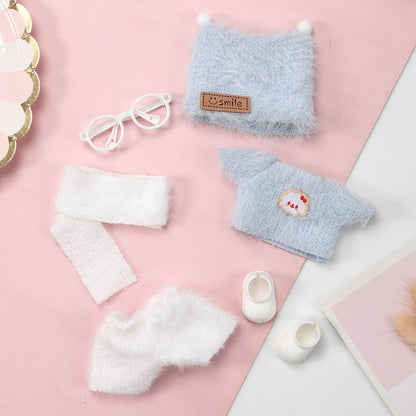 Labubu Snowy Winter Blue Outfit set for kids, featuring a cozy blue winter clothing ensemble with snowflake design.