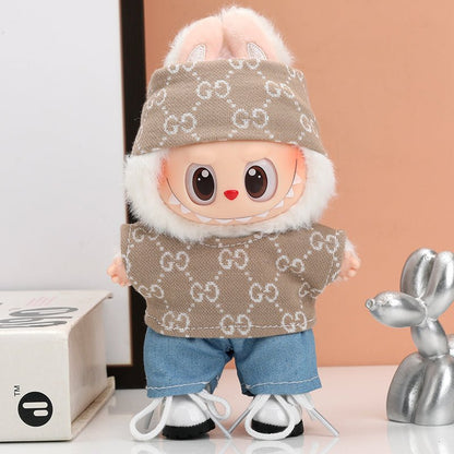 Charcoal Labubu Urban Boy streetwear outfit set with hoodie and joggers, stylish and comfortable for casual wear.