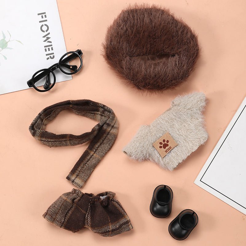 Labubu Choco Chestnut pants outfit set with matching top, featuring cozy fabric and stylish design for casual wear.