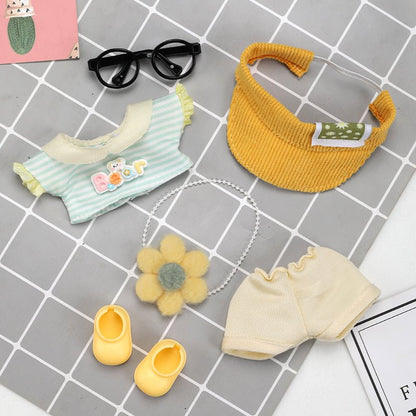 Mint green Labubu Summer Daisy Outfit set featuring a floral print and matching accessories, perfect for warm weather wear.