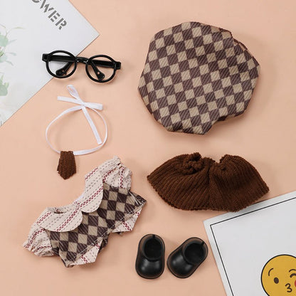 Labubu Fall French Mocha outfit set with stylish mocha-colored top and bottoms, perfect for autumn fashion.
