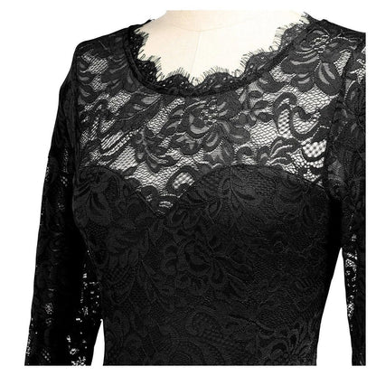 Lace Bodice Chiffon Maxi Dress(MS331)