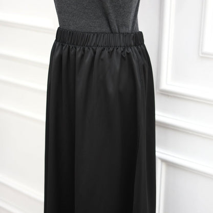 Lace Trim Contrast Panel Satin Top(MS407)