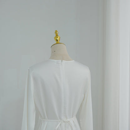 Lace Trim Contrast Panel Satin Top(MS408)