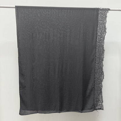 Lace Trim Rayon Hijab Scarf(MH211)