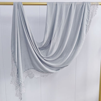 Lace Trim Rayon Hijab Scarf(MH211)