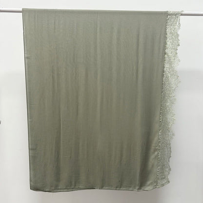 Lace Trim Rayon Hijab Scarf(MH211)