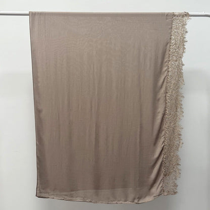 Lace Trim Rayon Hijab Scarf(MH211)