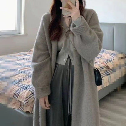 Lazy Style Mid-Length Knit Cardigan(MS156)