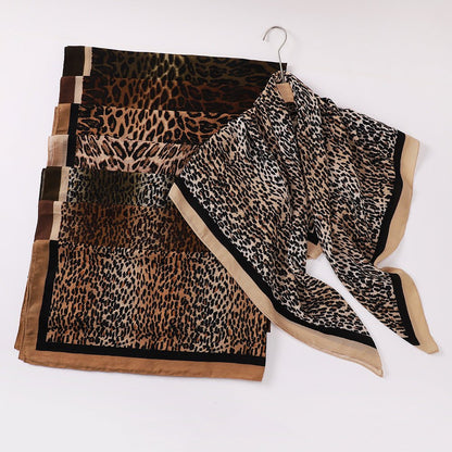 Leopard Print Square Scarf Hijab (MH182)