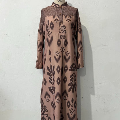 Long Sleeve Modest Maxi Dress | Elegant Ethnic Pattern Kaftan(MA379)