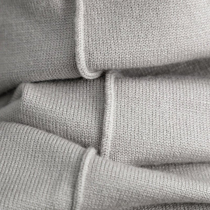 Loose Fit Solid Color Knit Two-Piece Set | Pullover Sweater & Wide Leg Pants with Side Slits(MS143)