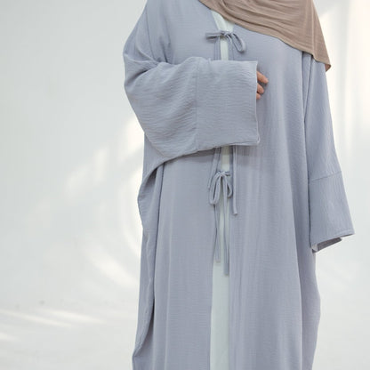 Loose Lace-Up Kimono Open Abaya (MOA107)