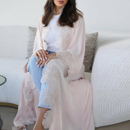loral Appliqué Open Abaya (MOA286)
