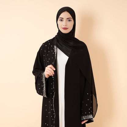 Luxury Black Starry Diamond Abaya  (MOA240)