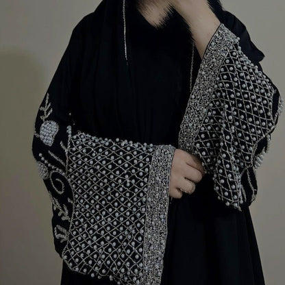 Luxury Embellished Open Abaya & Hijab Set (MOA276)