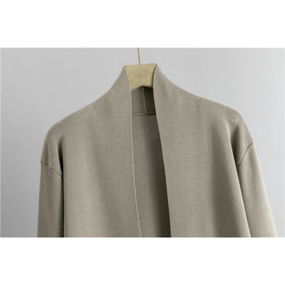 Luxury Knit Oversized Shawl Cardigan Three-Piece Set (MS090)