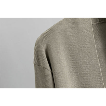 Luxury Knit Oversized Shawl Cardigan Three-Piece Set (MS090)