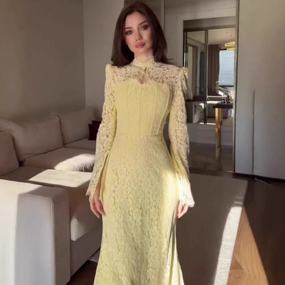 Luxury Lace Dress with Bell Sleeves(MS339)