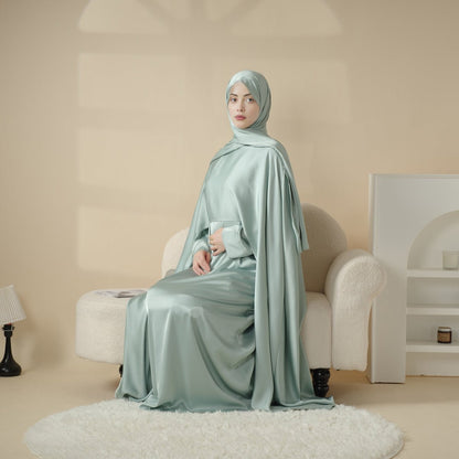 Luxury Wedding Abaya 3-Piece Bridal Abaya Set (MOA044)