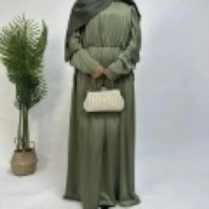 Armani Abaya: Perfect Satin Abaya With A Drawstring (MA039)