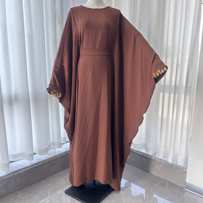 Crepe Batwing Loose Abaya 2-Piece Set (MA090)