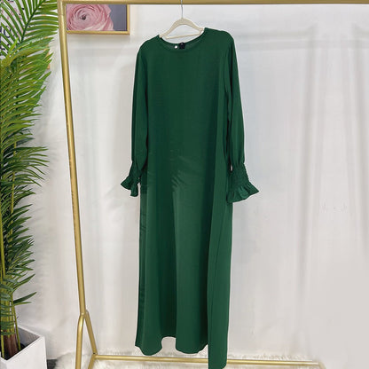 Elasticated Sleeve Abaya | Solid Colour Crepe Abaya With Elasticated Sleeve (MA107)