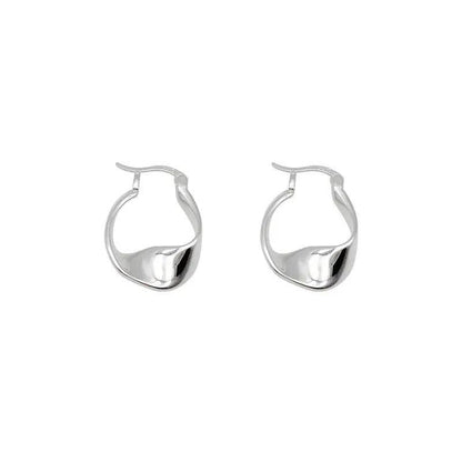 MAC063 Filled Twisted Ear Buckle Earrings