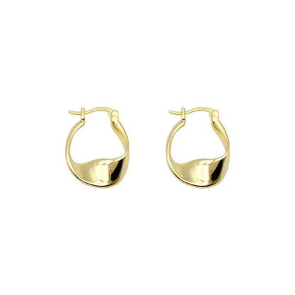 MAC063 Filled Twisted Ear Buckle Earrings