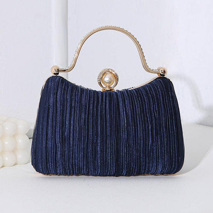 MAC071 Pearl Bag Banquet Bag Pleated Diamond Encrusted Handbag