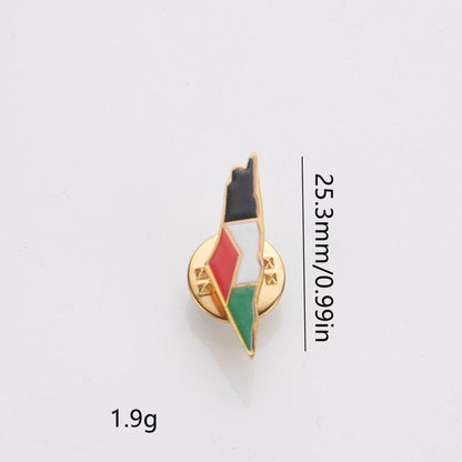 MAC103 Stainless Steel Keffiyeh Palestine Map Brooch