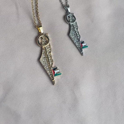 MAC110 Stainless Steel Palestine Keffiyeh Necklace