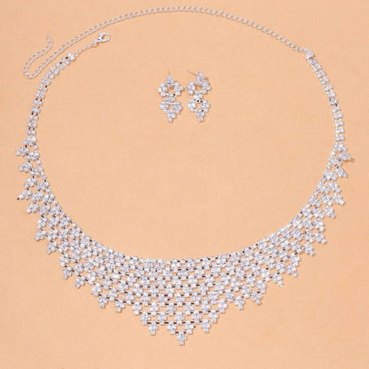 MAC128  Stylish Rhinestone Tassel Jewelry Set